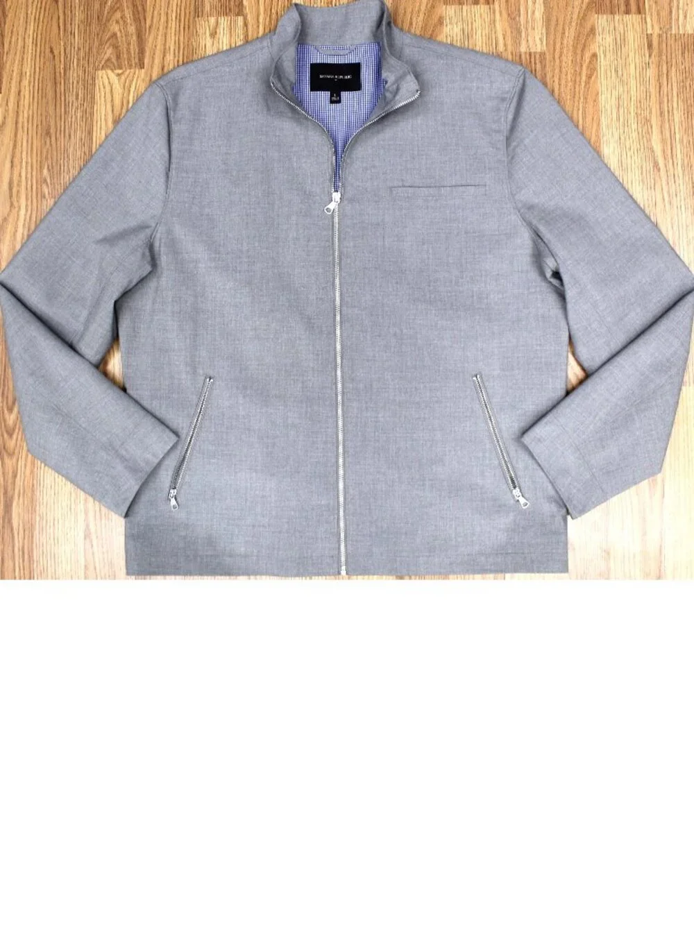 BANANA REPUBLIC CASUAL JACKET POLY/VISCOSE GRAY Sz LARGE, L